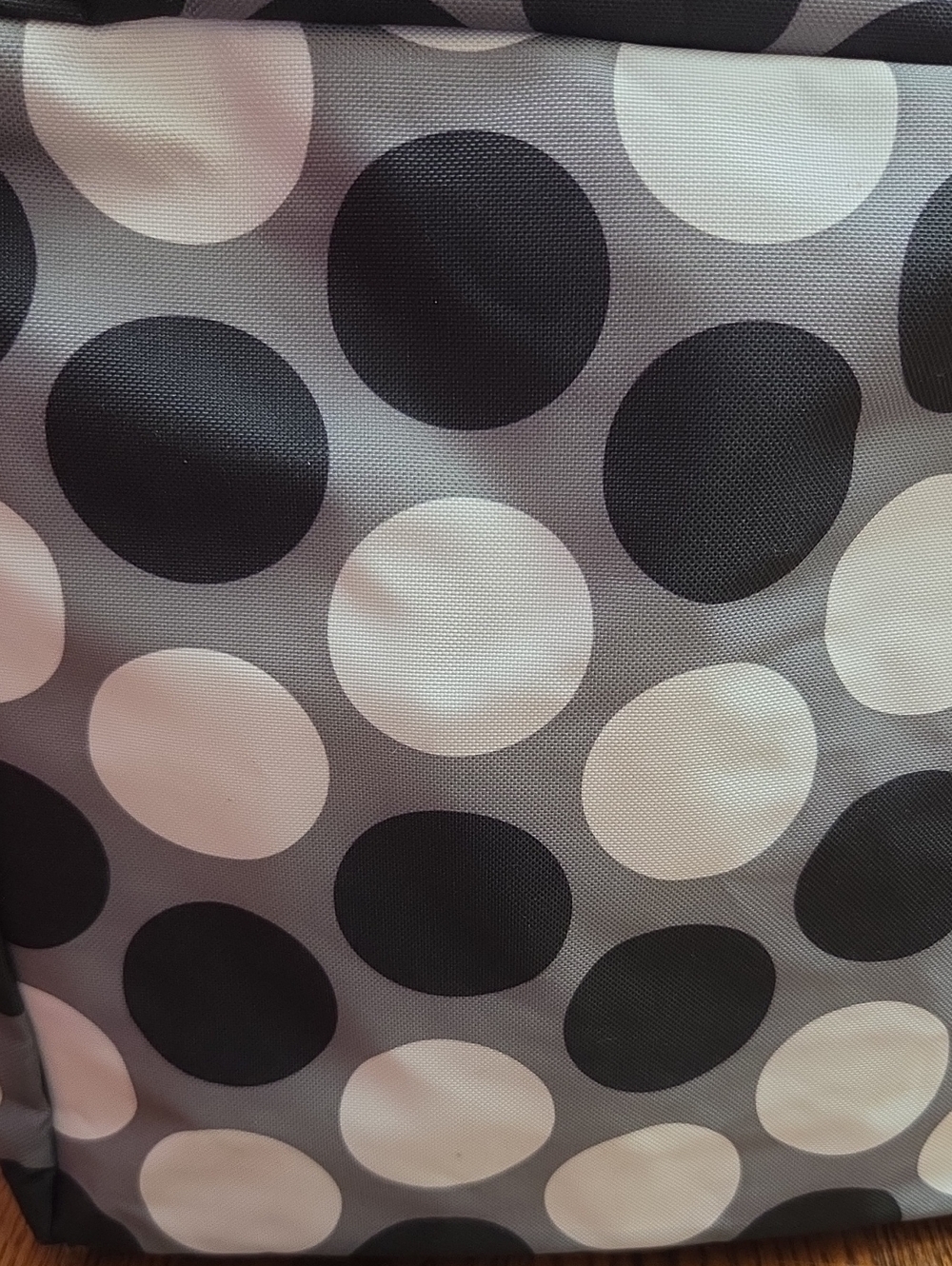Thirty One Polka Dot Black and White Shallow Square Bag
